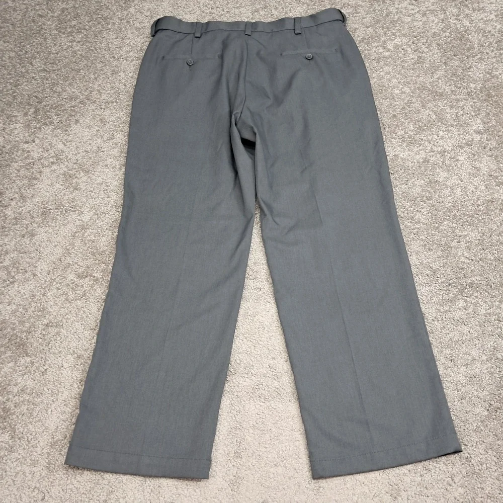Haggar Mens Cool 18 Pro Classic Fit Gray Dress Pants 36x29 7895